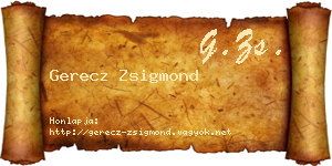 Gerecz Zsigmond névjegykártya